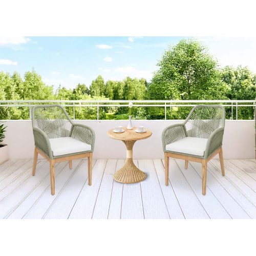 Chaise De Jardin Hwc-h56b Vert Coussin Crème