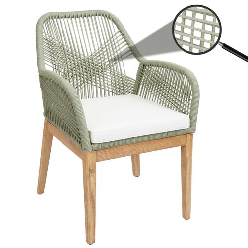 Chaise De Jardin Hwc-h56b Vert Coussin Crème