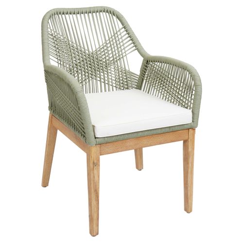 Chaise De Jardin Hwc-h56b Vert Coussin Crème