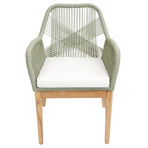 Chaise De Jardin Hwc-h56b Vert Coussin Crème