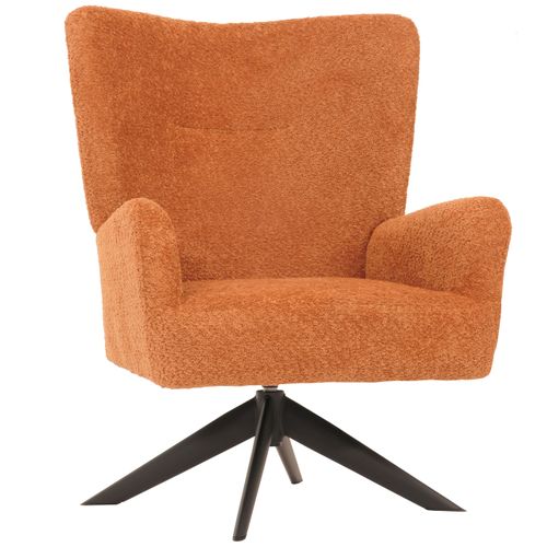 Fauteuil Lounge Hwc-n65 Chenille Métal Terre Cuite