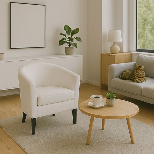 Fauteuil Lounge Hwc-o17 Similicuir Blanc