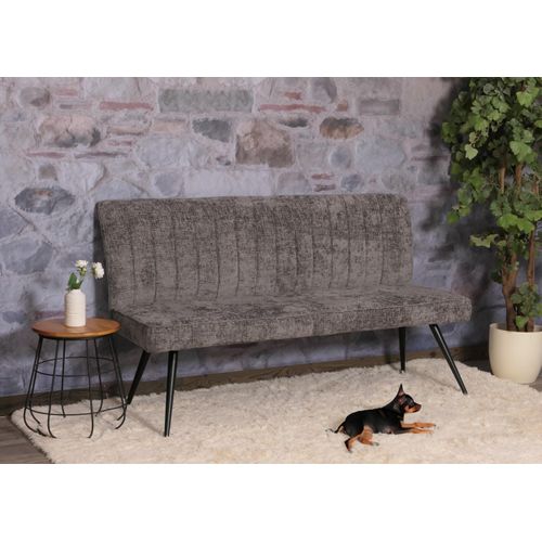 Banc Hwc-k16 Chenille Métal 160cm Gris-brun