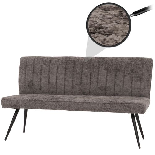 Banc Hwc-k16 Chenille Métal 160cm Gris-brun