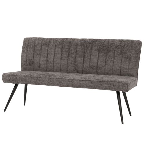Banc Hwc-k16 Chenille Métal 160cm Gris-brun