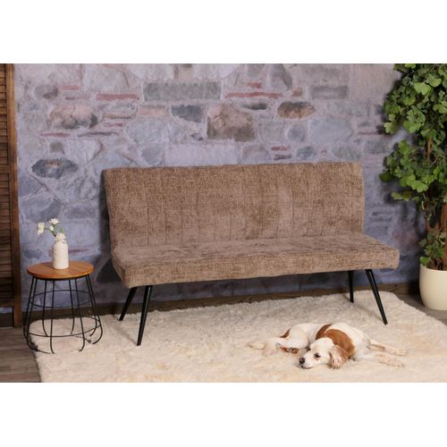 Banc Hwc-k16 Chenille Métal 160cm Brun
