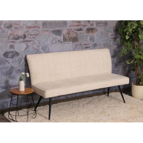 Banc Hwc-k16 Chenille Métal 160cm Crème-beige