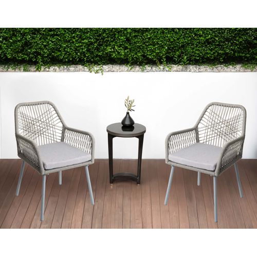 Lot De 2 Chaises De Jardin Hwc-o12 Gris Clair, Tissu Gris Clair