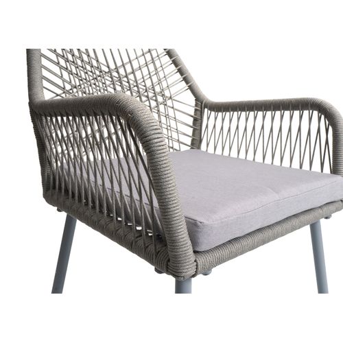 Lot De 2 Chaises De Jardin Hwc-o12 Gris Clair, Tissu Gris Clair