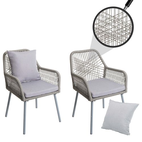 Lot De 2 Chaises De Jardin Hwc-o12 Gris Clair