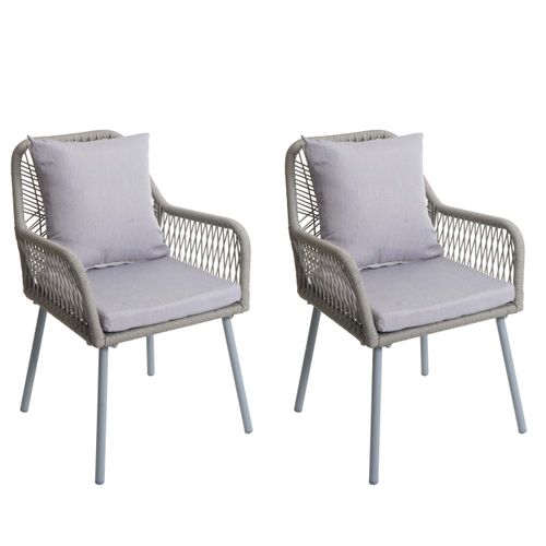 Lot De 2 Chaises De Jardin Hwc-o12 Gris Clair