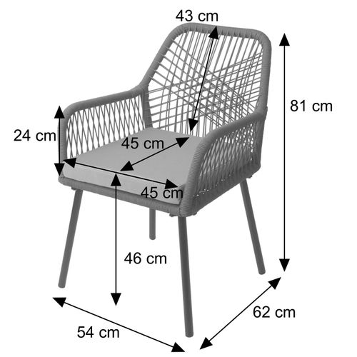 Lot De 2 Chaises De Jardin Hwc-o12 Gris Clair
