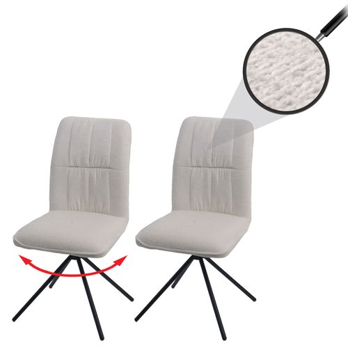 Lot De 2 Chaises De Salle à Manger Hwc-n99 Chenille Crème