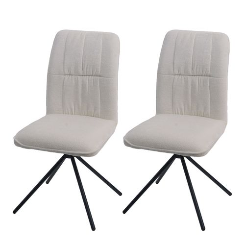 Lot De 2 Chaises De Salle à Manger Hwc-n99 Chenille Crème
