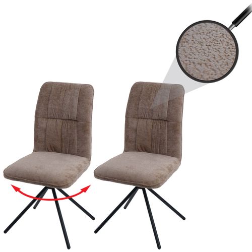Lot De 2 Chaises De Salle à Manger Hwc-n99 Chenille Marron Clair