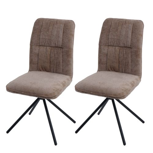 Lot De 2 Chaises De Salle à Manger Hwc-n99 Chenille Marron Clair