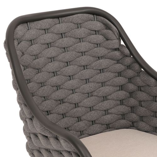 Lot De 2 Chaises De Jardin En Aluminium Hwc-o16 Anthracite Coussin Taupe