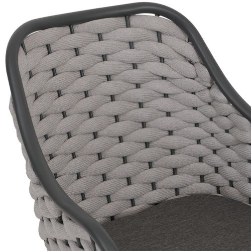 Lot De 2 Chaises De Jardin En Aluminium Hwc-o16 Gris Clair Coussin Gris Foncé