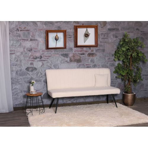 Banc Hwc-k16 Bouclé Métal 160cm Crème-beige