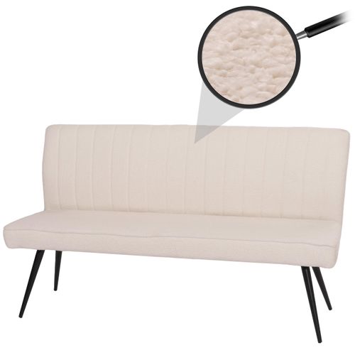 Banc Hwc-k16 Bouclé Métal 160cm Crème-beige