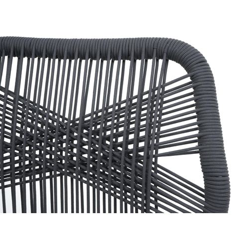 Lot De 2 Tabourets De Bar Rope Hwc-o21 Anthracite, Coussin Gris Foncé