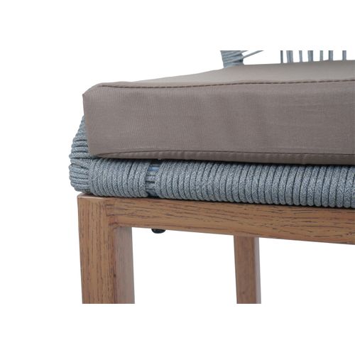 Lot De 2 Tabourets De Bar Rope Hwc-o21 Gris Clair, Coussin Taupe