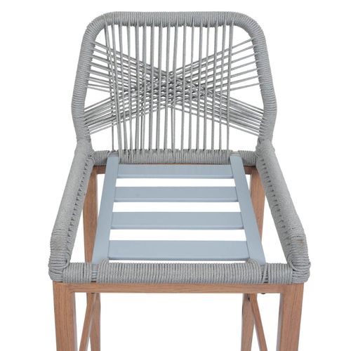 Lot De 2 Tabourets De Bar Rope Hwc-o21 Gris Clair, Coussin Taupe