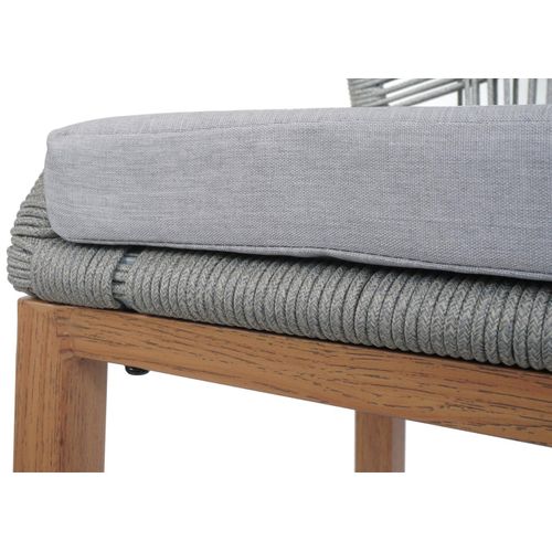 Lot De 2 Tabourets De Bar Rope Hwc-o21 Gris Clair, Coussin Gris Clair