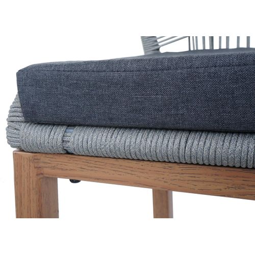 Lot De 2 Tabourets De Bar Rope Hwc-o21 Gris Clair, Coussin Gris Foncé