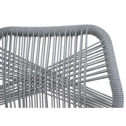 Lot De 2 Tabourets De Bar Rope Hwc-o21 Gris Clair, Coussin Gris Foncé