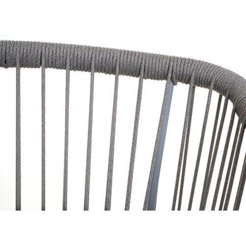 Lot De 2 Tabourets De Bar Rope Hwc-o22 Gris Clair, Coussin Gris Clair