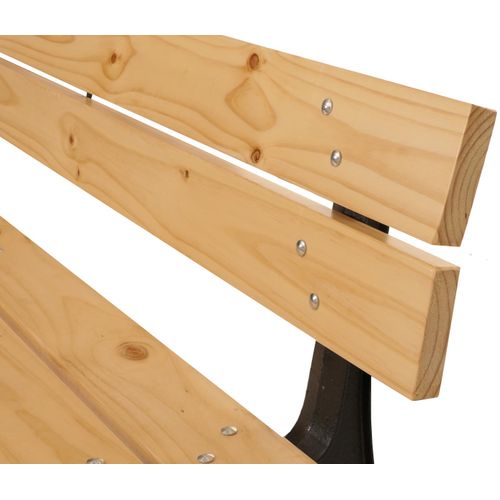 Banc De Jardin Hwc-o20 Fonte Bois Pin Certifié Mvg, 170cm Brun Clair