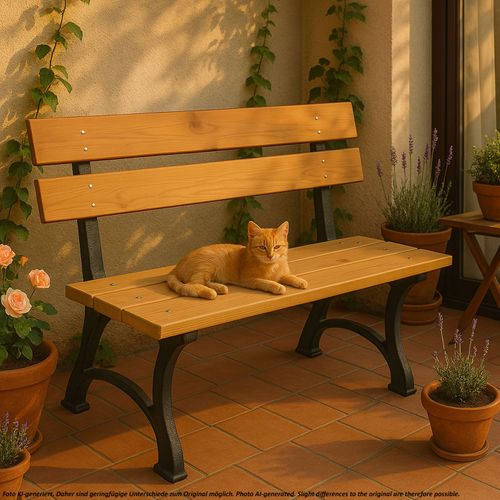 Banc De Jardin Hwc-o20 125cm Brun Clair