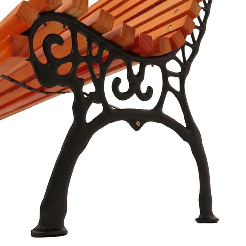 Banc De Jardin Hwc-o24, Banc 3 Places En Bois Et Fonte, 160 Cm ~ Teck