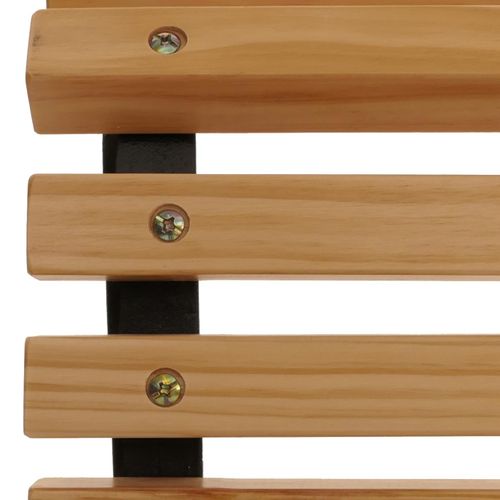 Banc De Jardin Hwc-o24, Banc 3 Places En Bois Et Fonte, 160 Cm ~ Naturel