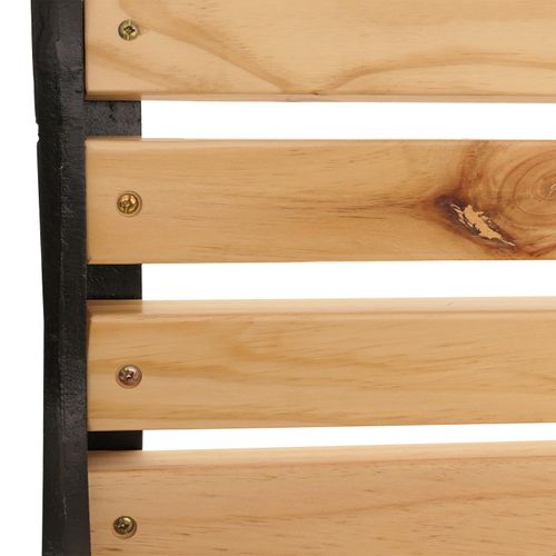 Banc De Jardin Hwc-o25, Banc 3 Places En Bois Et Fonte, 164 Cm ~ Naturel