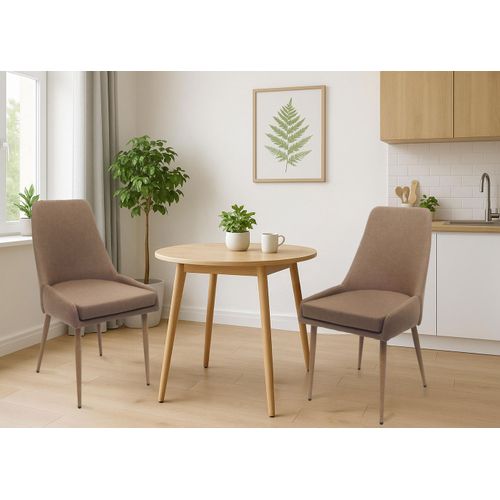 Lot De 2 Chaises De Salle à Manger Hwc-o27 (280g/m²) Métal Brun