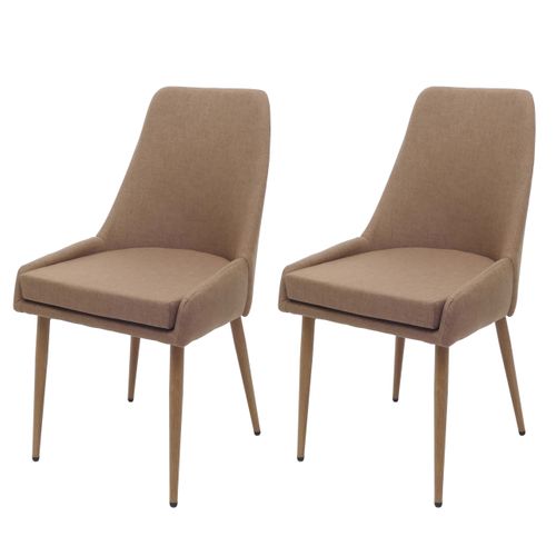 Lot De 2 Chaises De Salle à Manger Hwc-o27 (280g/m²) Métal Brun