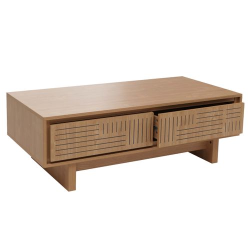 Table Basse Hwc-o33 Mélamine 40x120x60cm Orme Naturel