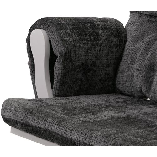 Fauteuil Relax Hwc-c76 Chenille Gris Foncé, Piètement Blanc