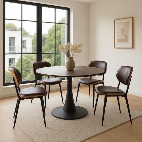 Lot De 2 Chaises De Salle à Manger Hwc-o45 280g/m² Naturel, Brun Vintage