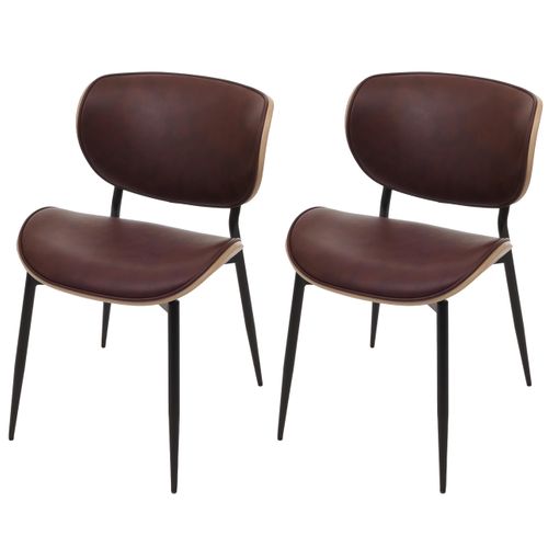 Lot De 2 Chaises De Salle à Manger Hwc-o45 280g/m² Naturel, Brun Vintage