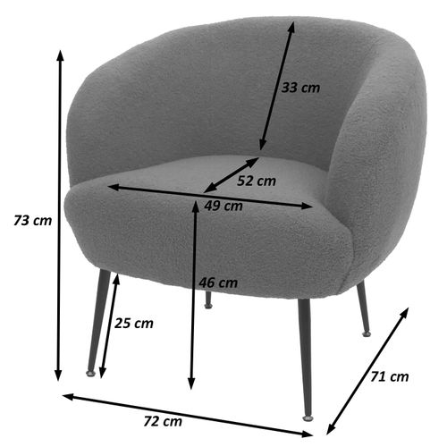 Fauteuil Lounge Hwc-o37 Bouclé Métal Mvg Pourpre-rouge