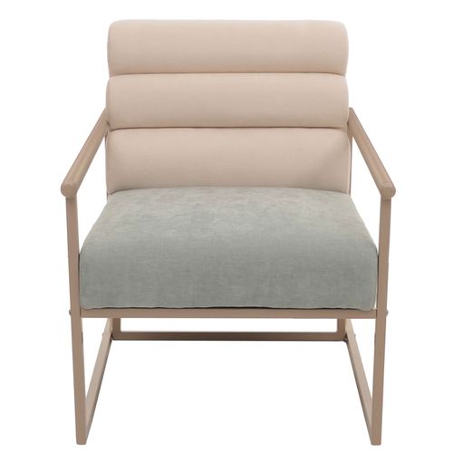 Fauteuil Lounge Hwc-o38 (420 G/m²) Beige, Rembourrage Bleu-vert
