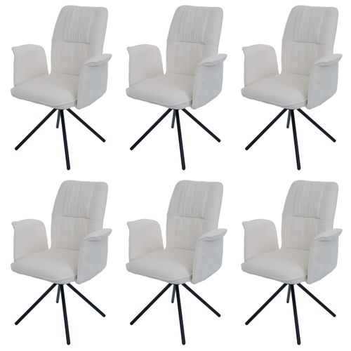 Lot De 6 Chaises De Salle à Manger Hwc-n99 Crème