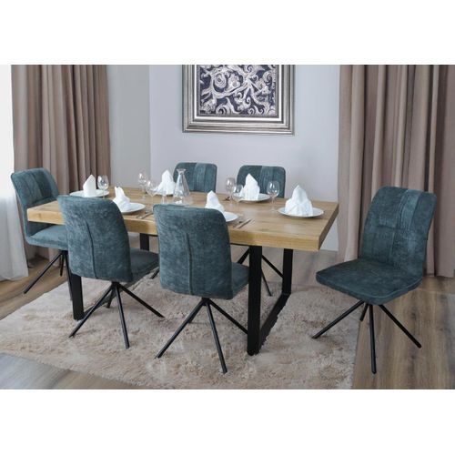 Lot De 6 Chaises De Salle à Manger Hwc-n99 Bleu-vert