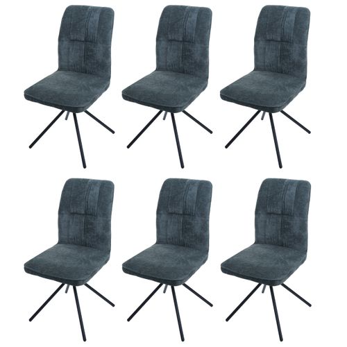 Lot De 6 Chaises De Salle à Manger Hwc-n99 Bleu-vert