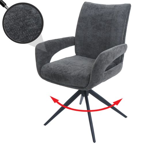 Chaise De Salle à Manger Hwc-o78 Chenille (310 G/m²) Gris Foncé