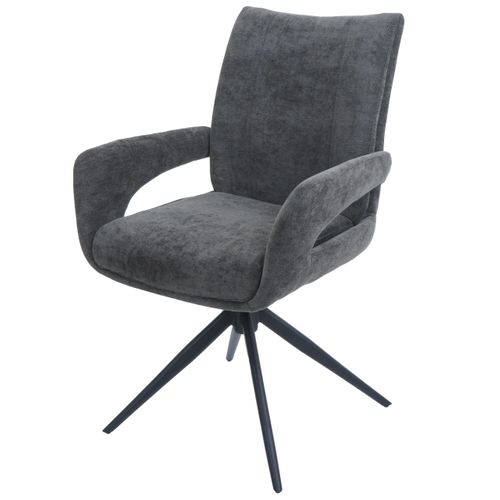 Chaise De Salle à Manger Hwc-o78 Chenille (310 G/m²) Gris Foncé