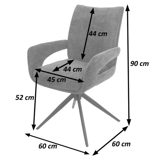 Chaise De Salle à Manger Hwc-o78 Chenille (310 G/m²) Gris Foncé